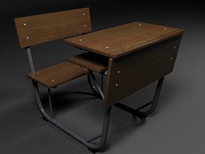 3D school desk