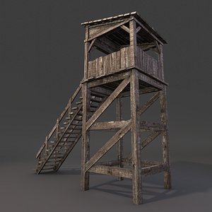 3d model wooden guard tower