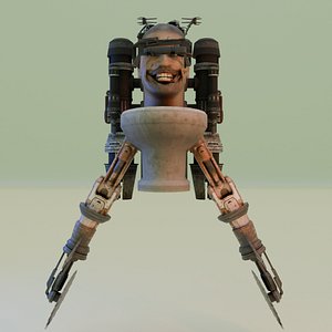 flying dual buzz saw skibidi toilet 3D model