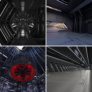 4 Sci-fi Interiors Set
