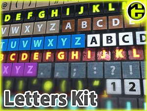 3D letters kit blocks alphabet model