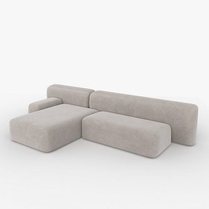 Suiseki sofa grey 3D model