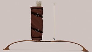 Set of bow quiver and arrows PBR model