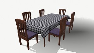 3D dining table chair model