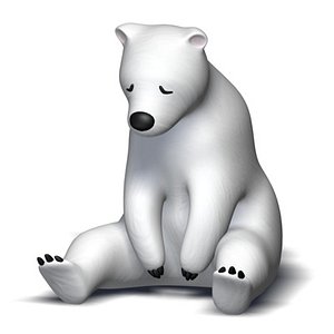 sleeping polar bear 3d model