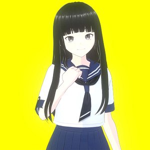 3D Hitomi - Anime School Girl model
