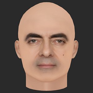 Low Poly Rowan Atkinson Head 3D