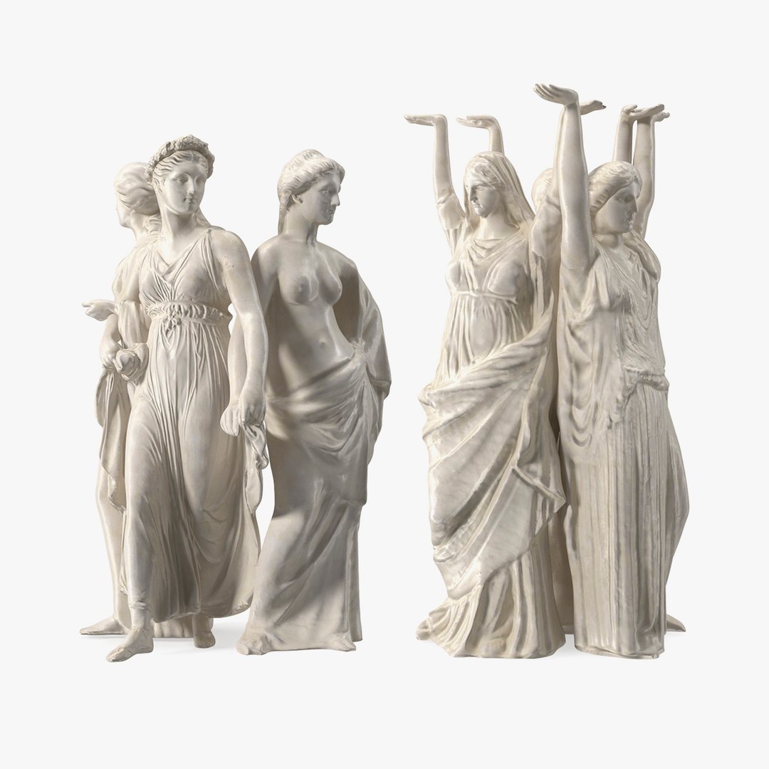 Nymphs Sculptures Collection 3D model preview