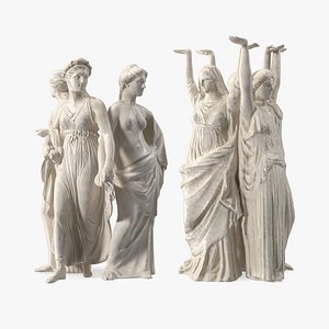 Nymphs Sculptures Collection 3D model
