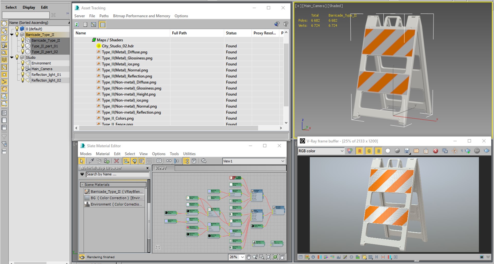 3D Model Roadworks Barricade Road - TurboSquid 1688586