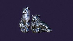 Two leopard bas-reliefs for casting 3D model