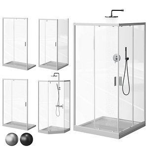 Shower nooks and doors to the niche AM PM Gem 3D