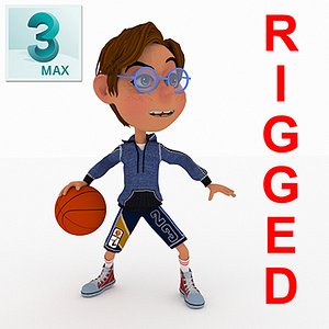 toon boy basketball character created for animation