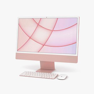3D Apple iMac 24-inch 2021 Pink