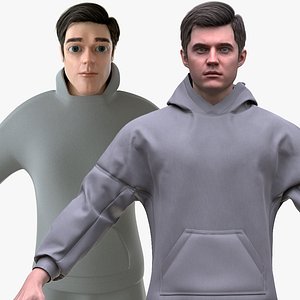 Realistic and Cartoon Sport Man