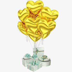 Gifts with Balloons Collection V5 3D model