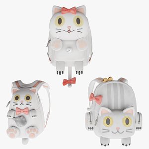 Bag 3x Silly Kitten Backpack 3D