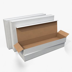 Tuck Top Boxes - White Long Packaging Set model
