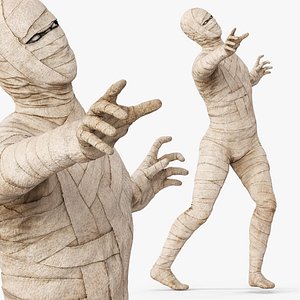 3D Ancient Zombie Mummy in Bending Pose