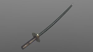 3d obj low-poly katana