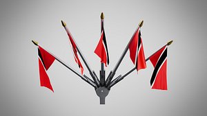 Wall Mount Flags 5 Of Trinidad and Tobago
