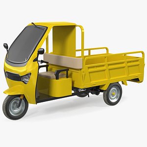 3D electric cargo tricycle rickshaw model
