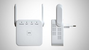3D WiFi Repeater RB-4N 2 Antenas model
