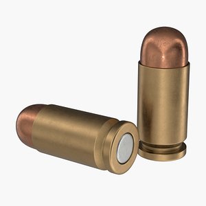 3D Round Nosed 9mm Bullet model