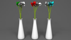 3d simple vase flowers model