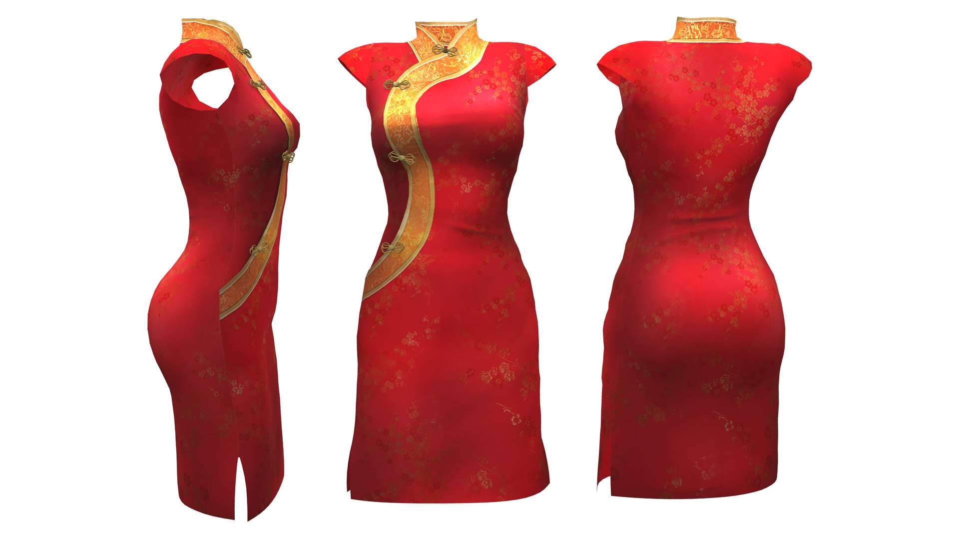 Cheongsam Dress 3D model - TurboSquid 1817543