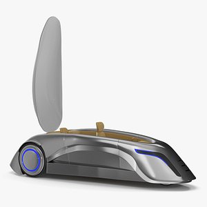 3D Sci-fi Car Trike Metallic Rigged