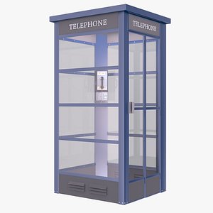 Phone Booth - Blue 3D model
