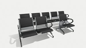 reception bench chair 3D