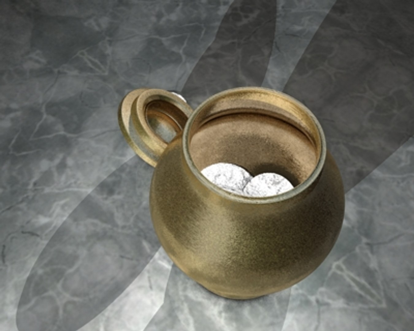 Golden Pot Manna Gold 3d Model