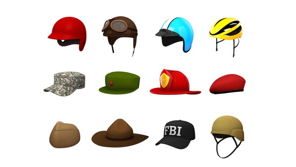 3D hats helmet pack 4