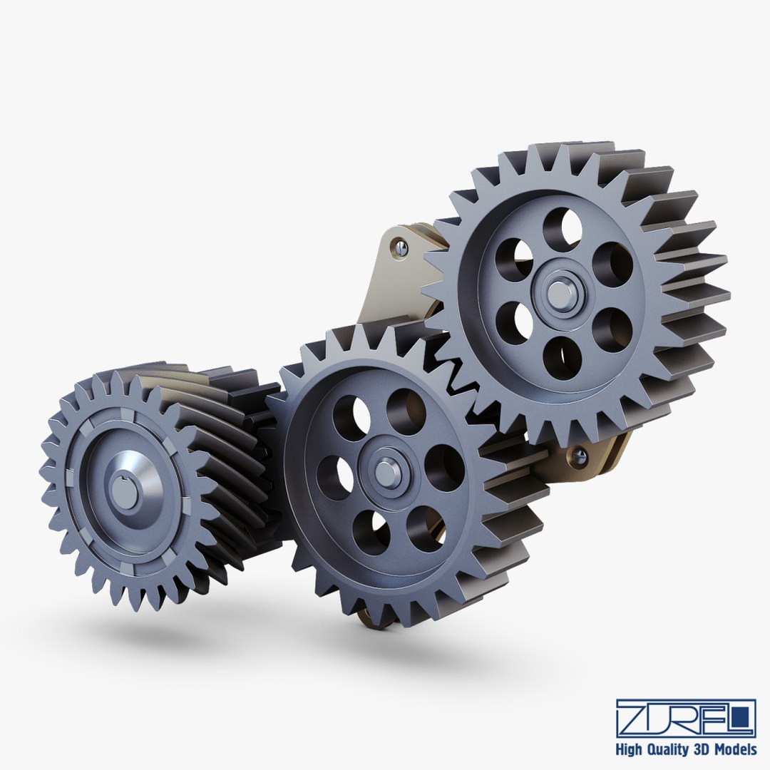 Gear Mechanism V 4 - 3D Model by Zurel