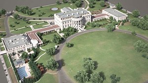 3D white house complex