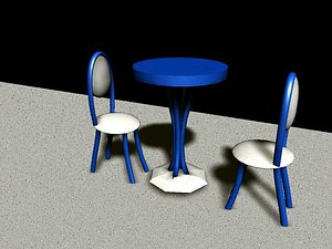 3d model bistro table set