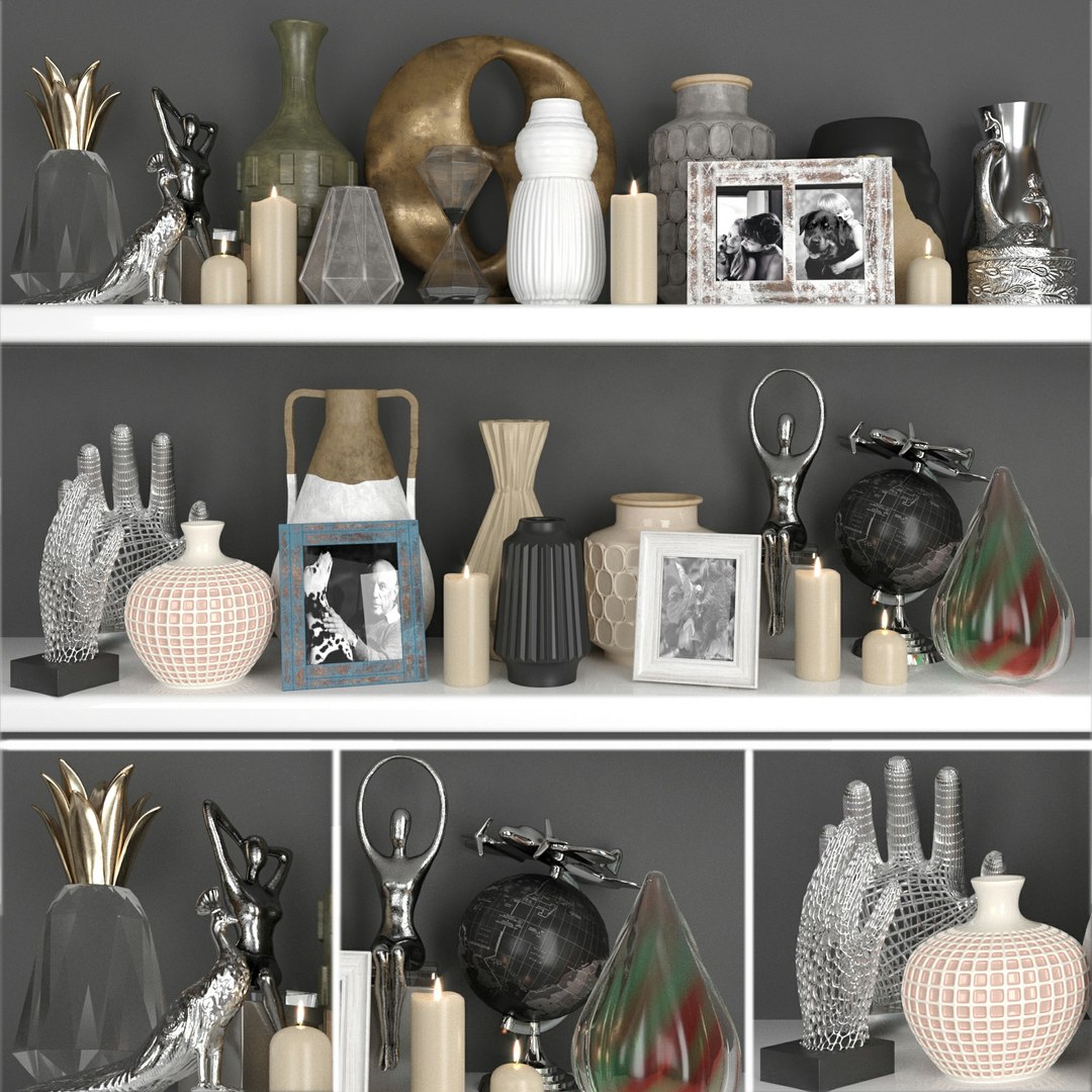 3D Vase Decor Set - TurboSquid 1349950