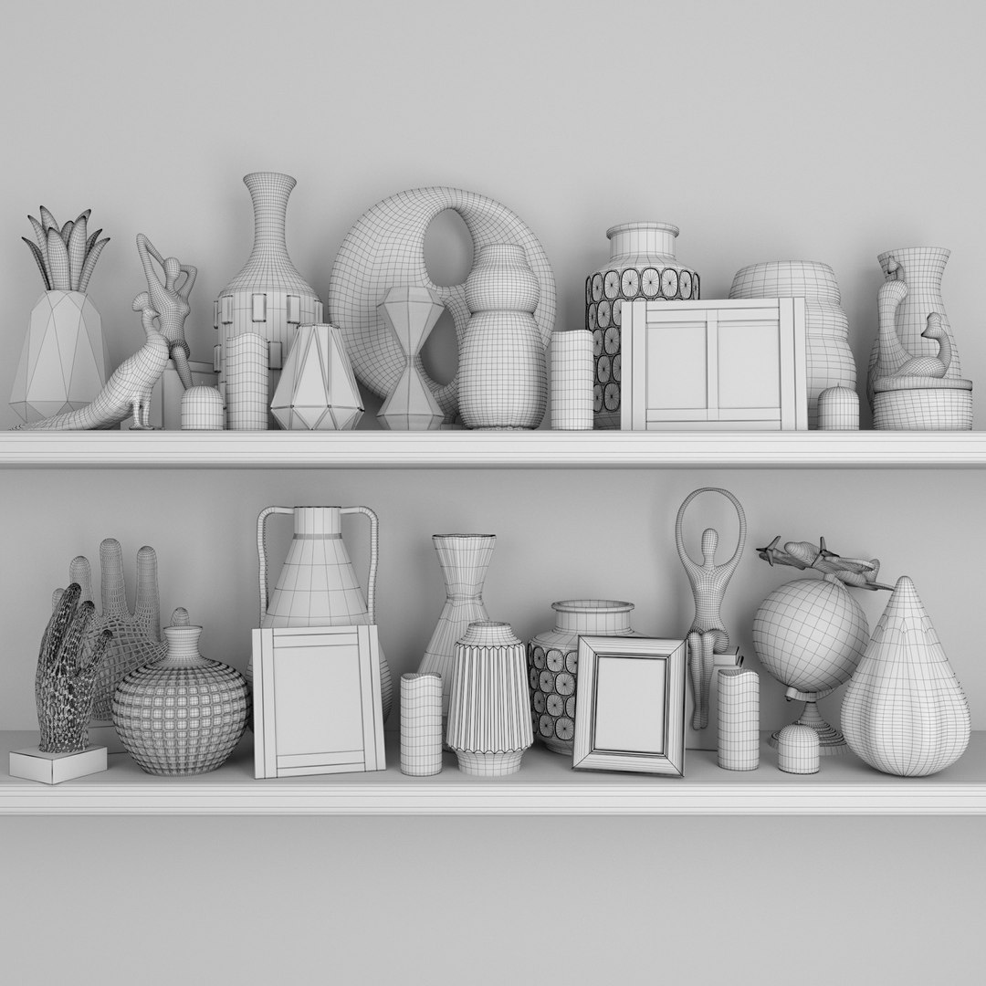3D Vase Decor Set - TurboSquid 1349950