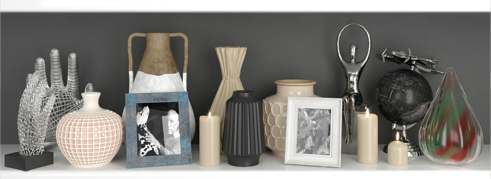 3D Vase Decor Set - TurboSquid 1349950