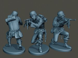 3D german soldier ww2 shoot