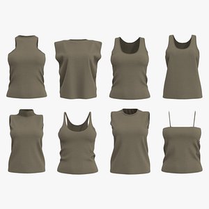 BASIC FEMALE TANK TOPS genesis 8 zprj obj highpoly