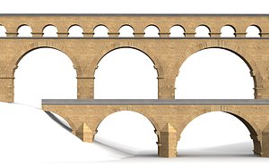 pont du gard bridge 3d model