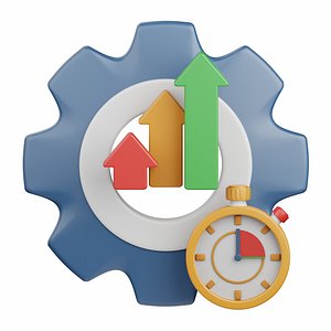 3d rendering productivity isolated useful for business and finance design element 3D