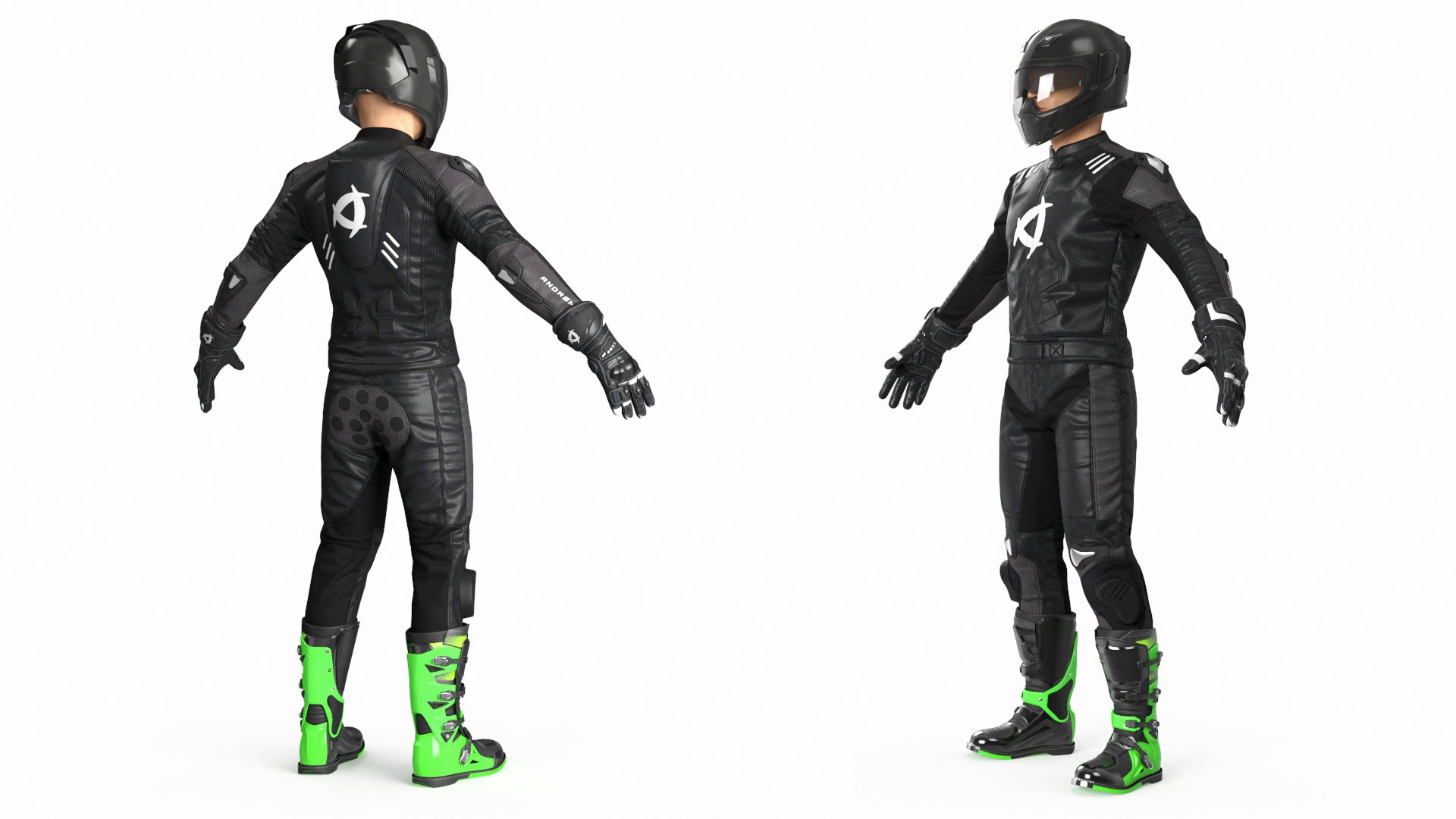 Bike Rider Wearing Protective Riderwear Rigged 3D Model - TurboSquid ...