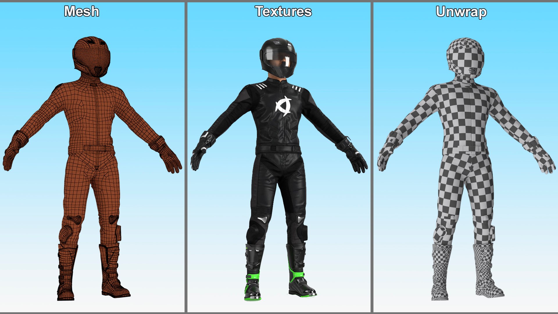 Bike Rider Wearing Protective Riderwear Rigged 3D Model - TurboSquid ...