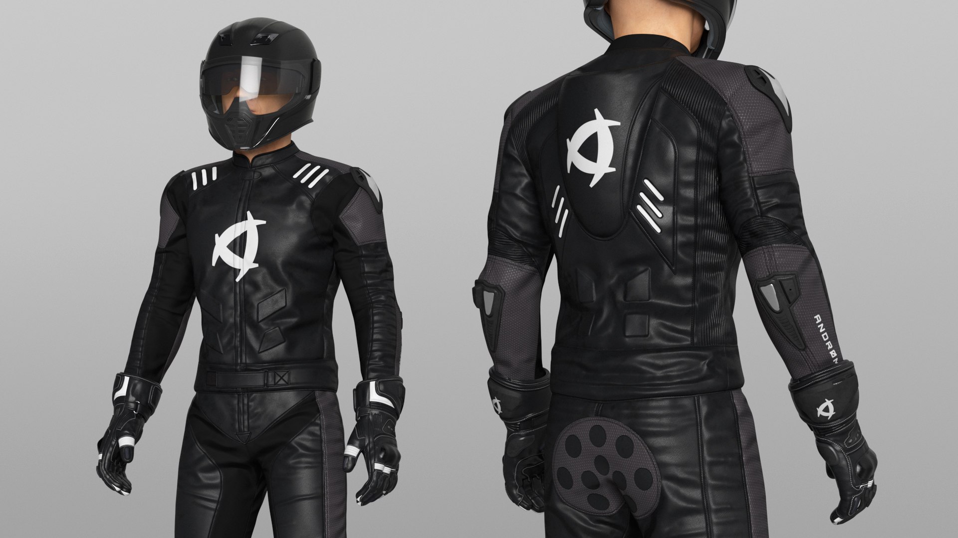 Bike Rider Wearing Protective Riderwear Rigged 3D Model - TurboSquid ...