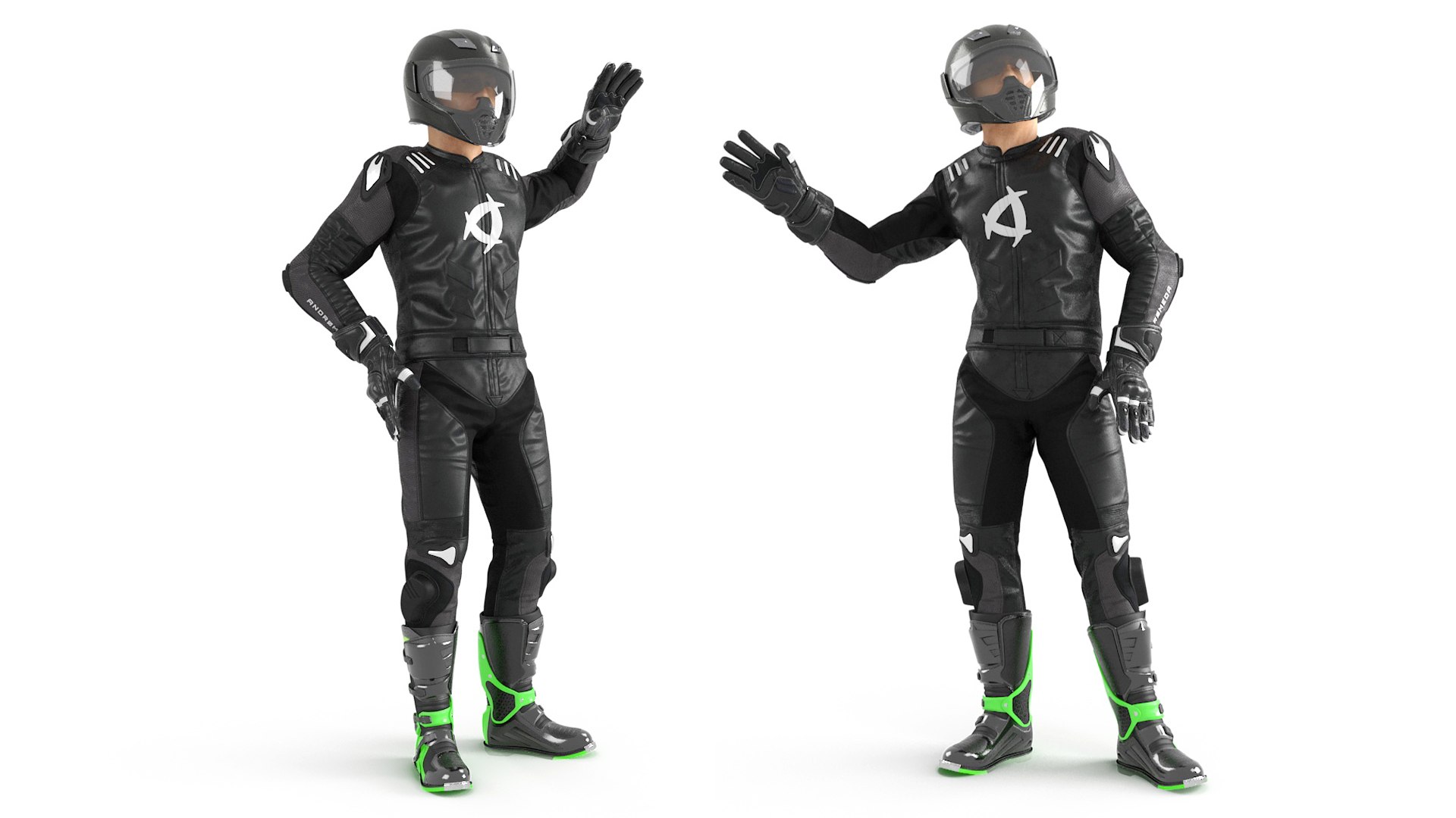 Bike Rider Wearing Protective Riderwear Rigged 3D Model - TurboSquid ...