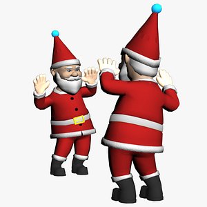 Two Santa Claus Christmas Dance Animated 3D model  3D